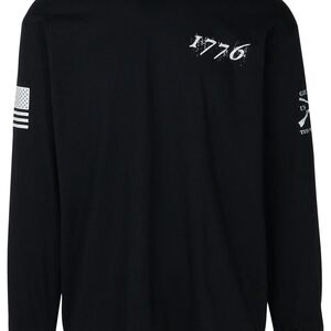 Grunt Style Black Long Sleeve Tee with Patriotic Design
